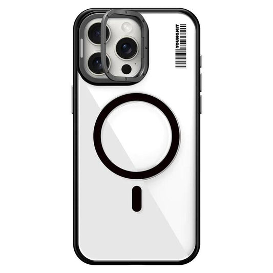 Apple iPhone 14 Pro Kılıf M-safe Şarj Özellikli Sararma Önleyici Youngkit Crystal Grid Kapak