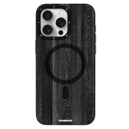 Apple iPhone 14 Pro Kılıf M-safe Şarj Özellikli Sararmaya Dayanıklı Youngkit Wood Forest Serisi Kapak - Görsel 4