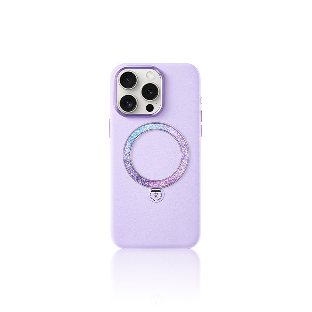 Apple iPhone 14 Pro Kılıf M-safe Şarj Özellikli Standlı Suni Deri Tasarımlı Pynana Dancing Circle Serisi Kapak - Görsel 2