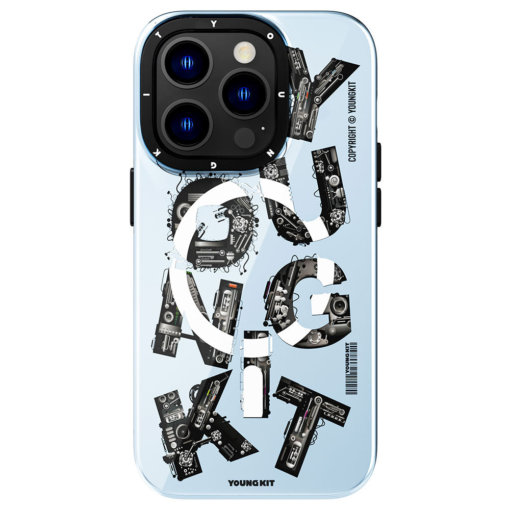 Apple iPhone 14 Pro Kılıf M-safe Şarj Özellikli Yazı Temalı YoungKit Mechanic Serisi Kapak - Görsel 2