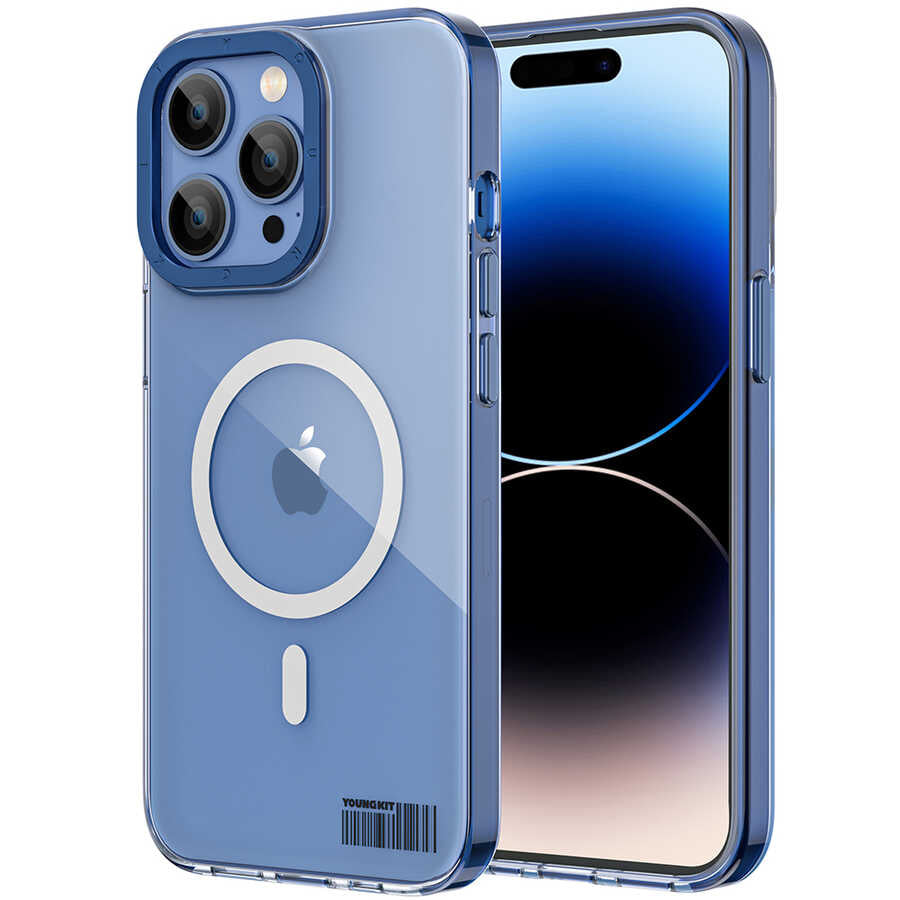 Apple iPhone 14 Pro Kılıf M-safe Şarj Özellikli Youngkit Coloured Glaze Serisi Kapak - Görsel 2