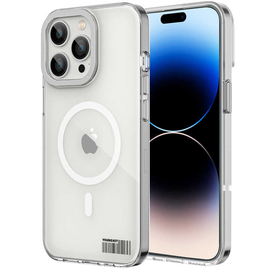 Apple iPhone 14 Pro Kılıf M-safe Şarj Özellikli Youngkit Coloured Glaze Serisi Kapak - Görsel 4