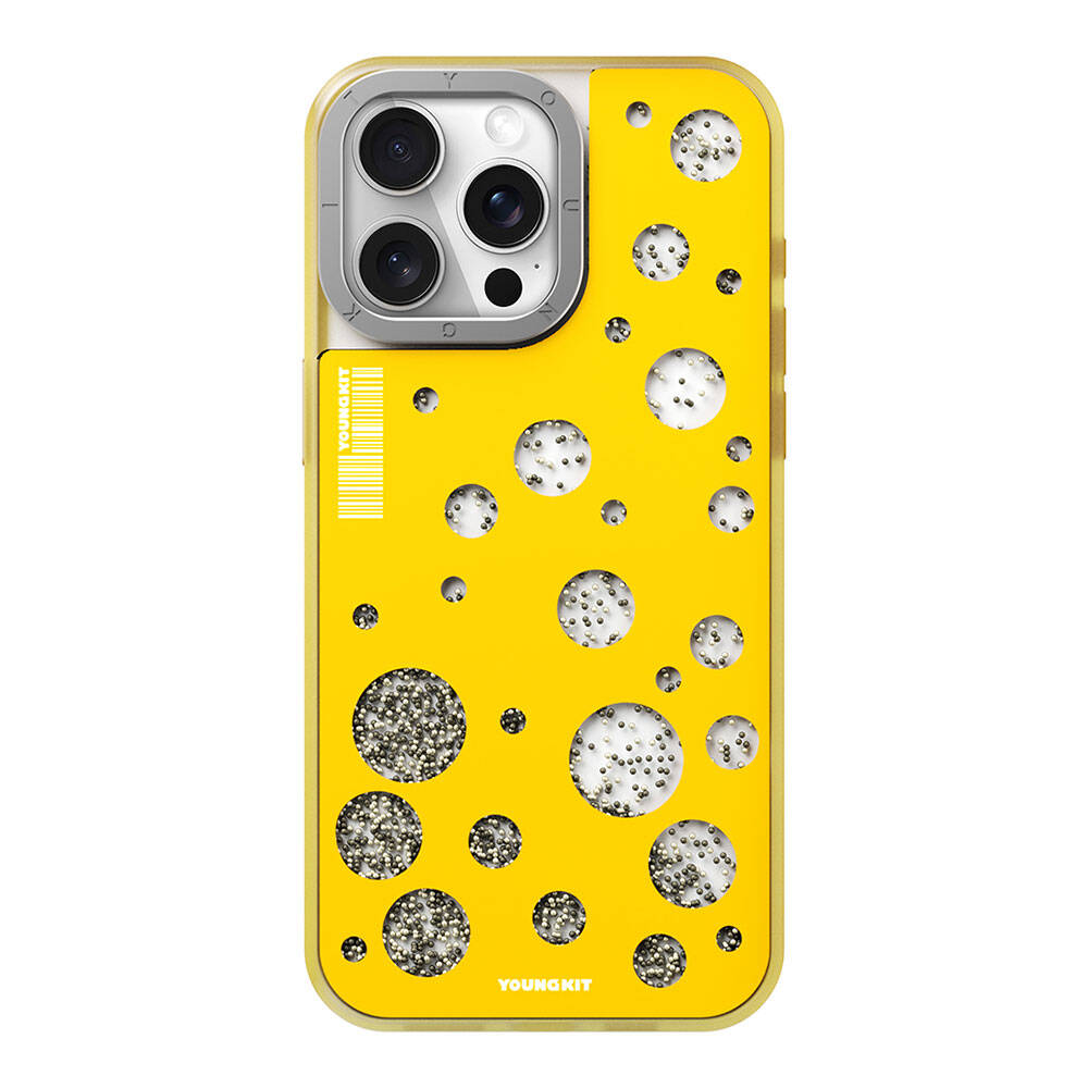 Apple iPhone 14 Pro Kılıf M-safe Şarj Özellikli Youngkit Quicksand Beads Serisi Kapak - Görsel 5
