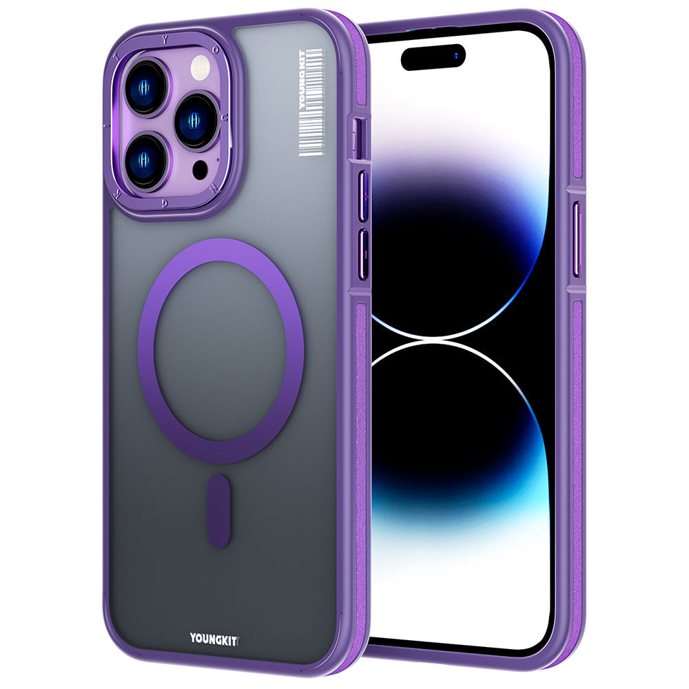 Apple iPhone 14 Pro Kılıf M-safe Şarj Özellikli Youngkit Rock Sand Serisi Kapak - Görsel 3