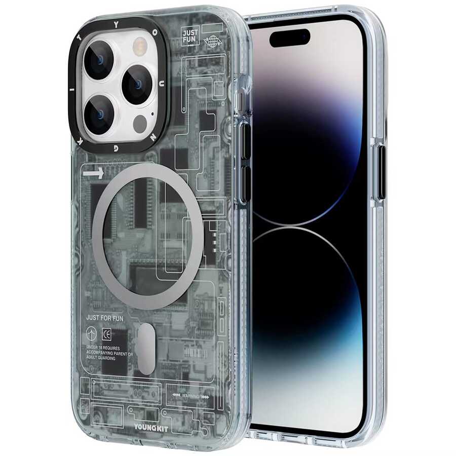 Apple iPhone 14 Pro Kılıf M-safe Şarj Özellikli YoungKit Technology Serisi Kapak - Görsel 2