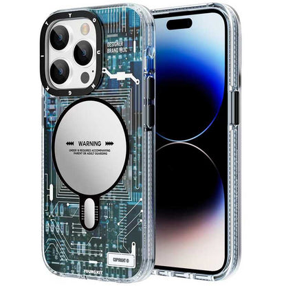 Apple iPhone 14 Pro Kılıf M-safe Şarj Özellikli YoungKit Technology Serisi Kapak - Görsel 4