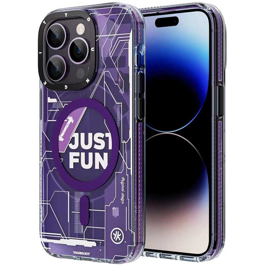 Apple iPhone 14 Pro Kılıf M-safe Şarj Özellikli YoungKit Technology Serisi Kapak - Görsel 6
