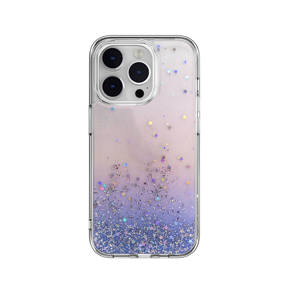 Apple iPhone 14 Pro Kılıf Parlayan Simli Şeffaf Lisanslı Switcheasy Starfield Kapak - Görsel 3