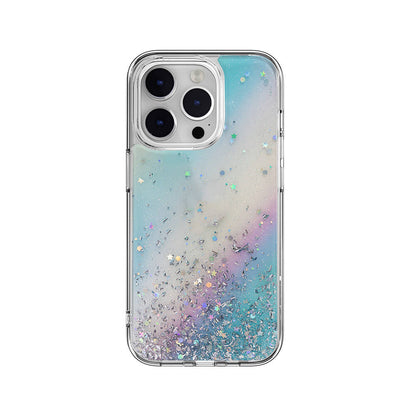 Apple iPhone 14 Pro Kılıf Parlayan Simli Şeffaf Lisanslı Switcheasy Starfield Kapak - Görsel 4