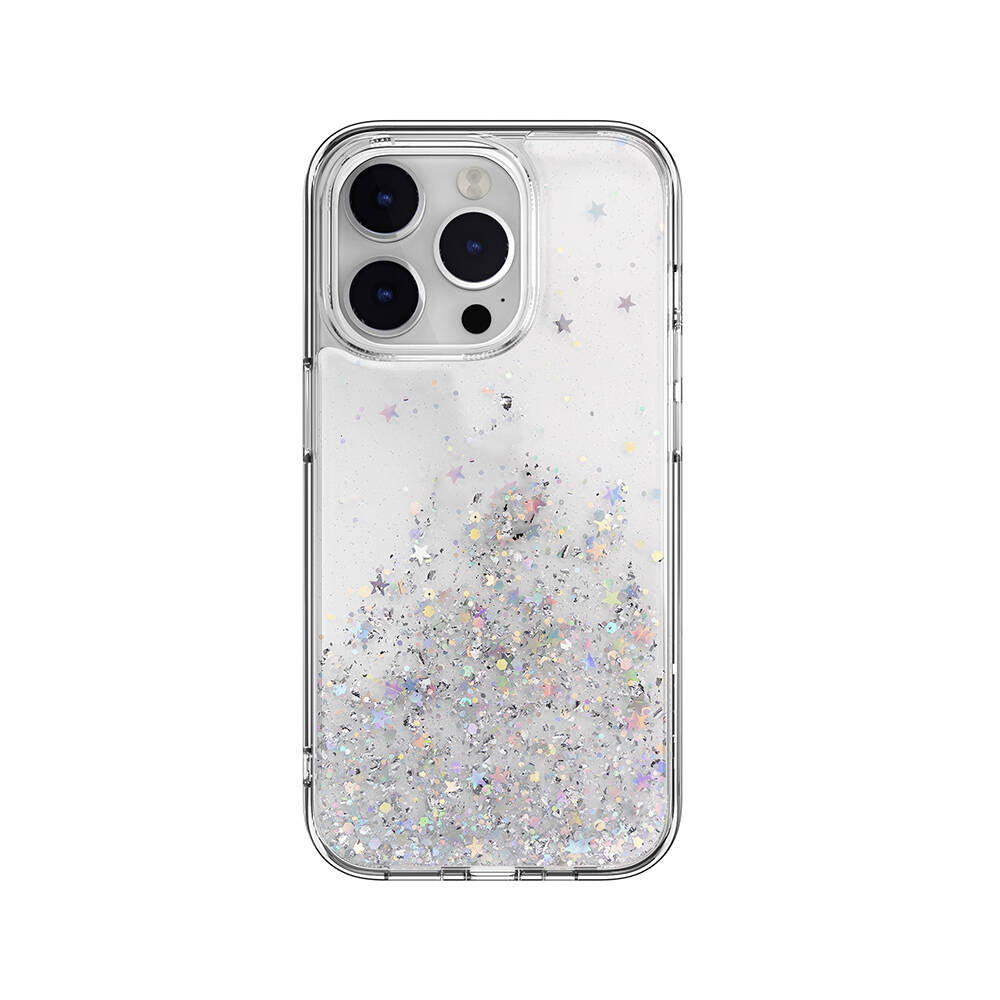 Apple iPhone 14 Pro Kılıf Parlayan Simli Şeffaf Lisanslı Switcheasy Starfield Kapak - Görsel 5