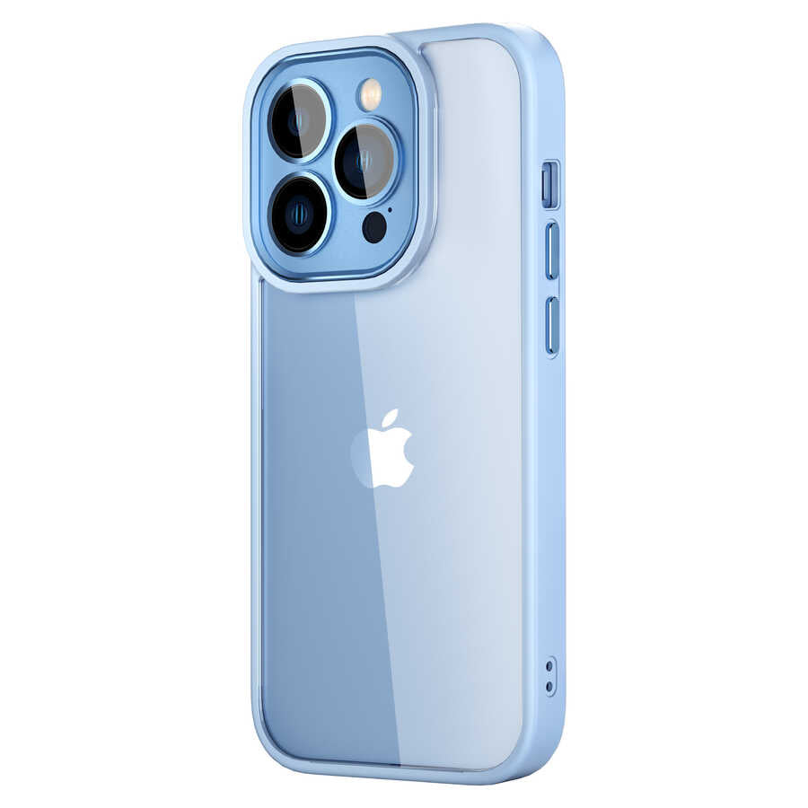 Apple iPhone 14 Pro Kılıf Wiwu VCC-104 Lens Korumalı Renkli Kenar Arkası Şeffaf Vivid Clear Kapak - Görsel 3