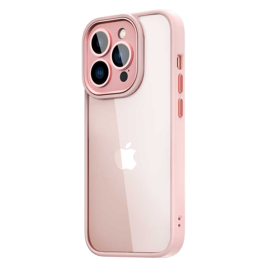 Apple iPhone 14 Pro Kılıf Wiwu VCC-104 Lens Korumalı Renkli Kenar Arkası Şeffaf Vivid Clear Kapak - Görsel 4