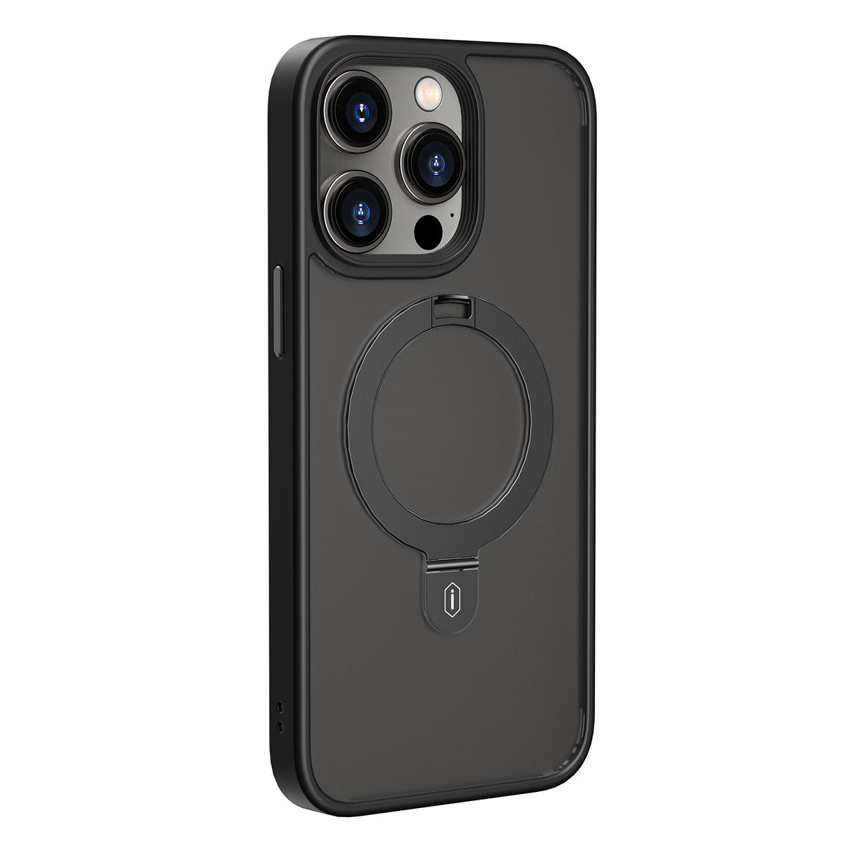 Apple iPhone 14 Pro Kılıf Wiwu ZMM-010 M-safe Şarj Özellikli Parmak İzi Bırakmayan Mat Transparan Standlı Kapak - Görsel 2