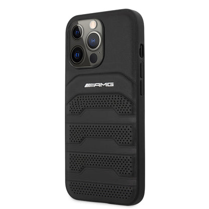 Apple iPhone 14 Pro Max Kılıf AMG Leather Deri Çizgili Kabartmalı Dizayn Kapak - Görsel 2