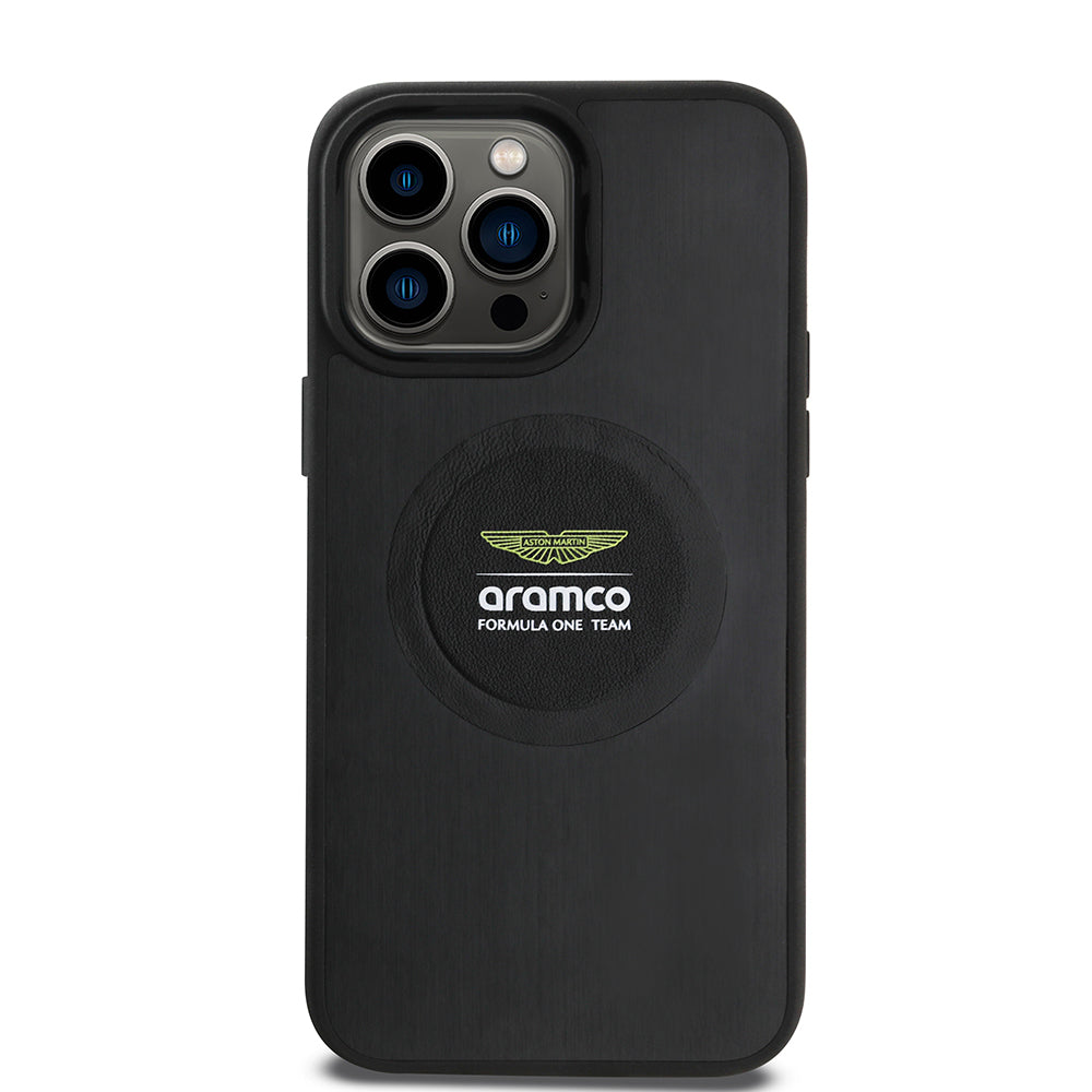 Apple iPhone 14 Pro Max Kılıf Aston Martin Orjinal Lisanslı M-safe Şarj Özellikli Aluminyum Arka Yüzeyli Formula One Team Baskılı Kapak - Görsel 2