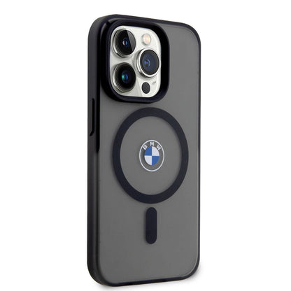 Apple iPhone 14 Pro Max Kılıf BMW M-safe Şarj Özellikli Transparan Logolu İmza Dizayn Kapak - Görsel 2