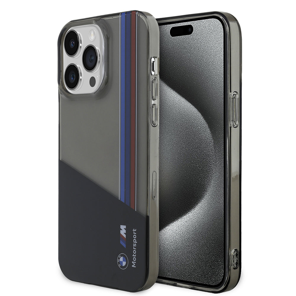 Apple iPhone 14 Pro Max Kılıf BMW Orjinal Lisanslı Yarı Transparan M Dizayn Çizgili Kapak - Görsel 2