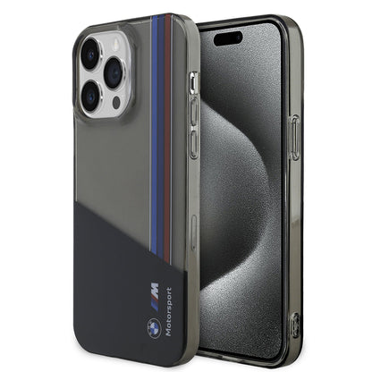 Apple iPhone 14 Pro Max Kılıf BMW Orjinal Lisanslı Yarı Transparan M Dizayn Çizgili Kapak - Görsel 2