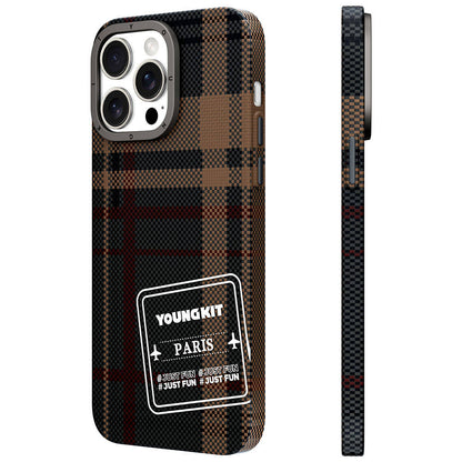 Apple iPhone 14 Pro Max Kılıf Ekose Desenli Youngkit Gezhi Serisi Kapak - Görsel 3