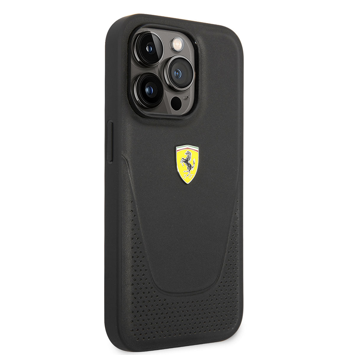 Apple iPhone 14 Pro Max Kılıf Ferrari Deri Delikli Dizayn Kapak - Görsel 3