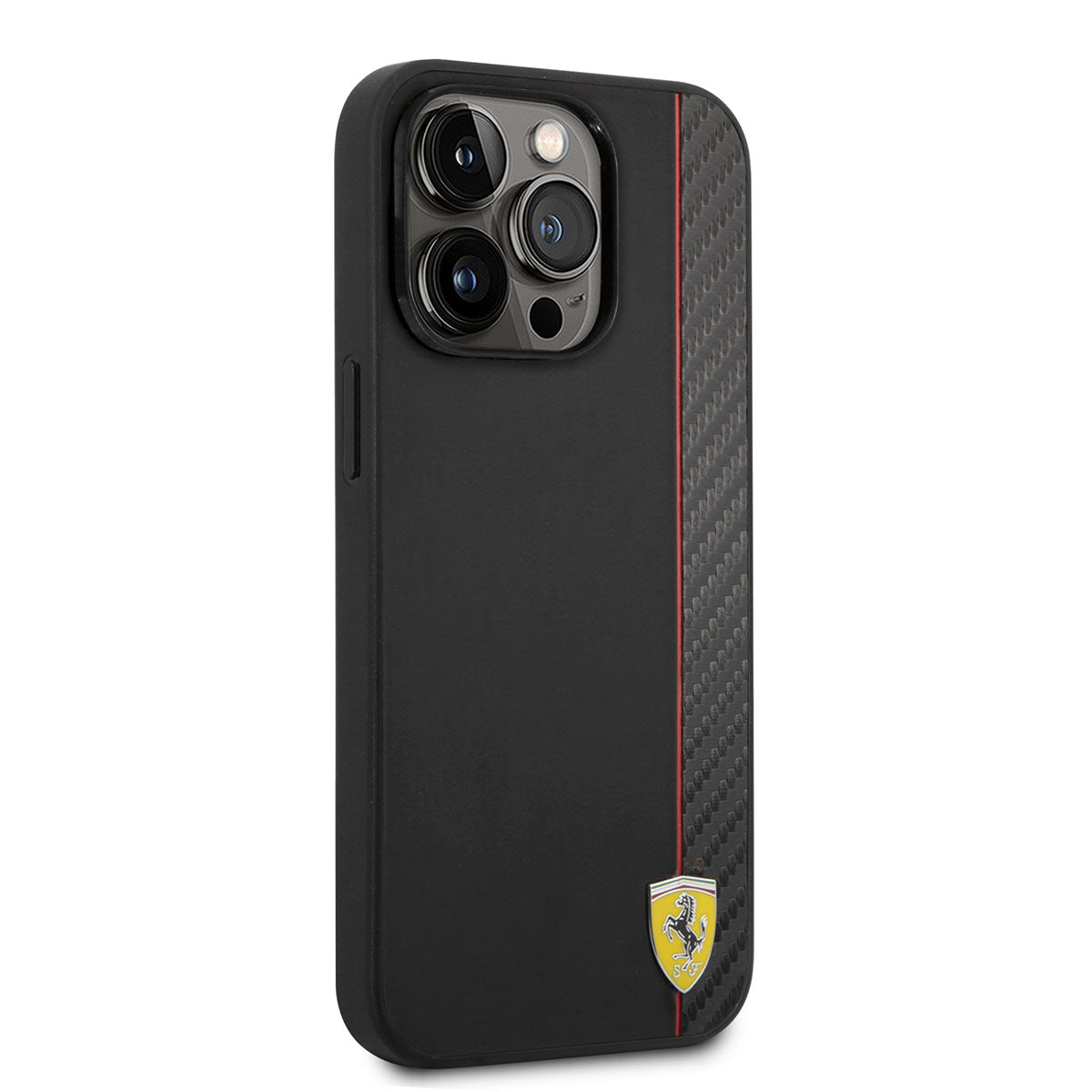 Apple iPhone 14 Pro Max Kılıf Ferrari M-safe Şarj Özellikli Pu Deri Ve Karbon Şeritli Dizayn Kapak - Görsel 2