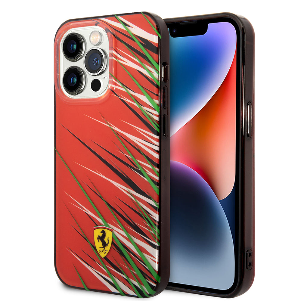 Apple iPhone 14 Pro Max Kılıf Ferrari Orjinal Lisanslı Baskı Logolu Çimen Desenli Kapak - Görsel 3