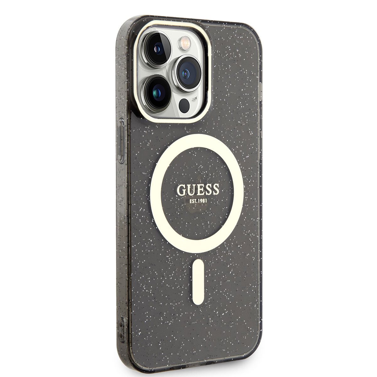 Apple iPhone 14 Pro Max Kılıf GUESS M-safe Şarj Özellikli Glitter Kapak - Görsel 2