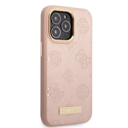 Apple iPhone 14 Pro Max Kılıf GUESS M-safe Şarj Özellikli PU Deri Metal Logolu Kapak - Görsel 2