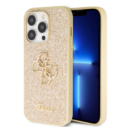 Apple iPhone 14 Pro Max Kılıf Guess Orjinal Lisanslı 4G Büyük Metal Logolu Glitter Kapak - Görsel 4