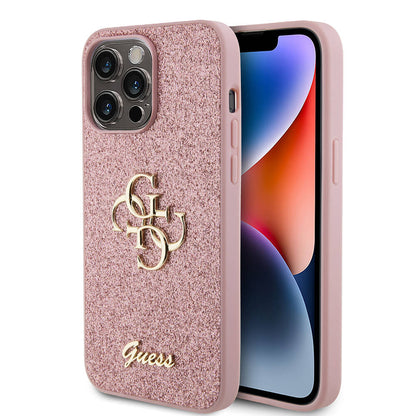 Apple iPhone 14 Pro Max Kılıf Guess Orjinal Lisanslı 4G Büyük Metal Logolu Glitter Kapak - Görsel 3