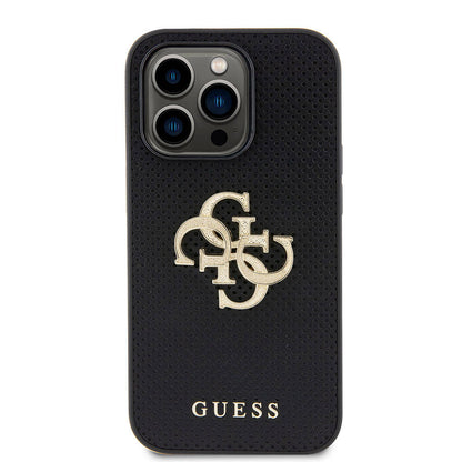 Apple iPhone 14 Pro Max Kılıf Guess Orjinal Lisanslı Delikli Yazı ve 4G Glitter Büyük Metal Logolu Kapak - Görsel 2