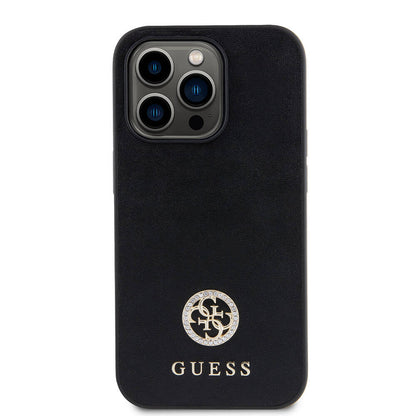 Apple iPhone 14 Pro Max Kılıf Guess Orjinal Lisanslı Deri 4G Metal Logo Strass Kapak - Görsel 2