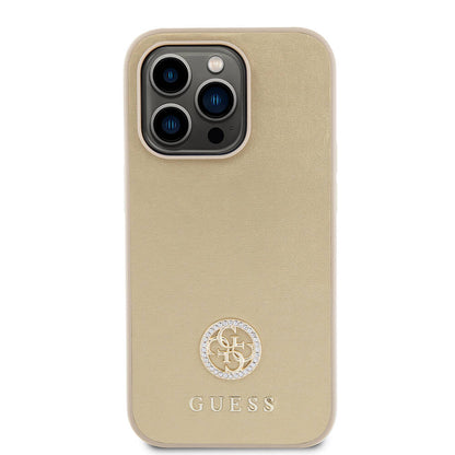 Apple iPhone 14 Pro Max Kılıf Guess Orjinal Lisanslı Deri 4G Metal Logo Strass Kapak - Görsel 3