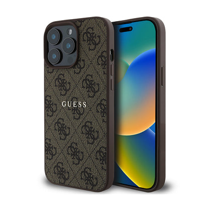 Apple iPhone 14 Pro Max Kılıf Guess Orjinal Lisanslı M-safe Şarj Özellikli 4G Desen Yazı Logolu Kapak - Görsel 2