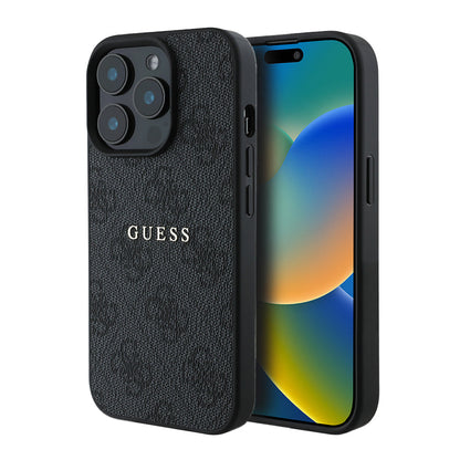 Apple iPhone 14 Pro Max Kılıf Guess Orjinal Lisanslı M-safe Şarj Özellikli 4G Desen Yazı Logolu Kapak - Görsel 3