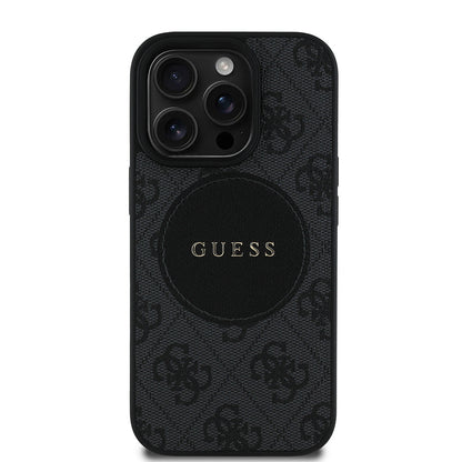 Apple iPhone 14 Pro Max Kılıf Guess Orjinal Lisanslı M-safe Şarj Özellikli Yazı Logolu Circle Classic Kapak - Görsel 2