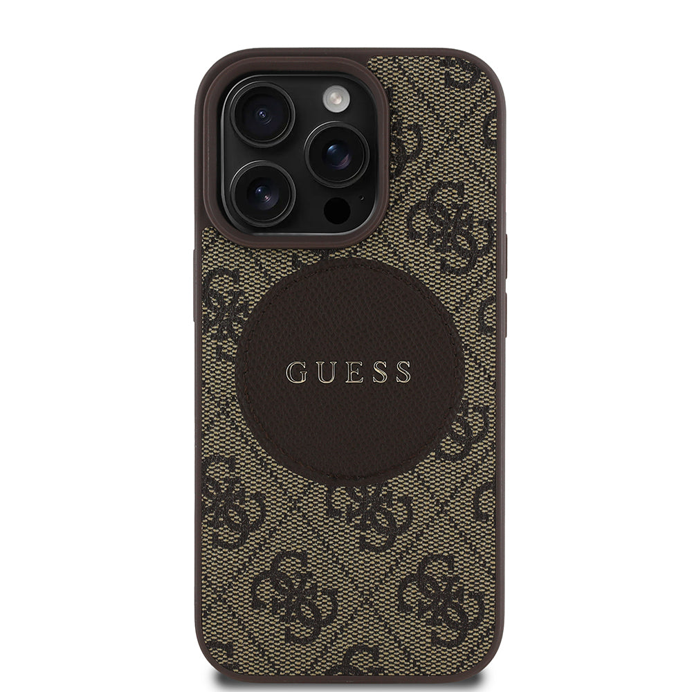 Apple iPhone 14 Pro Max Kılıf Guess Orjinal Lisanslı M-safe Şarj Özellikli Yazı Logolu Circle Classic Kapak - Görsel 3