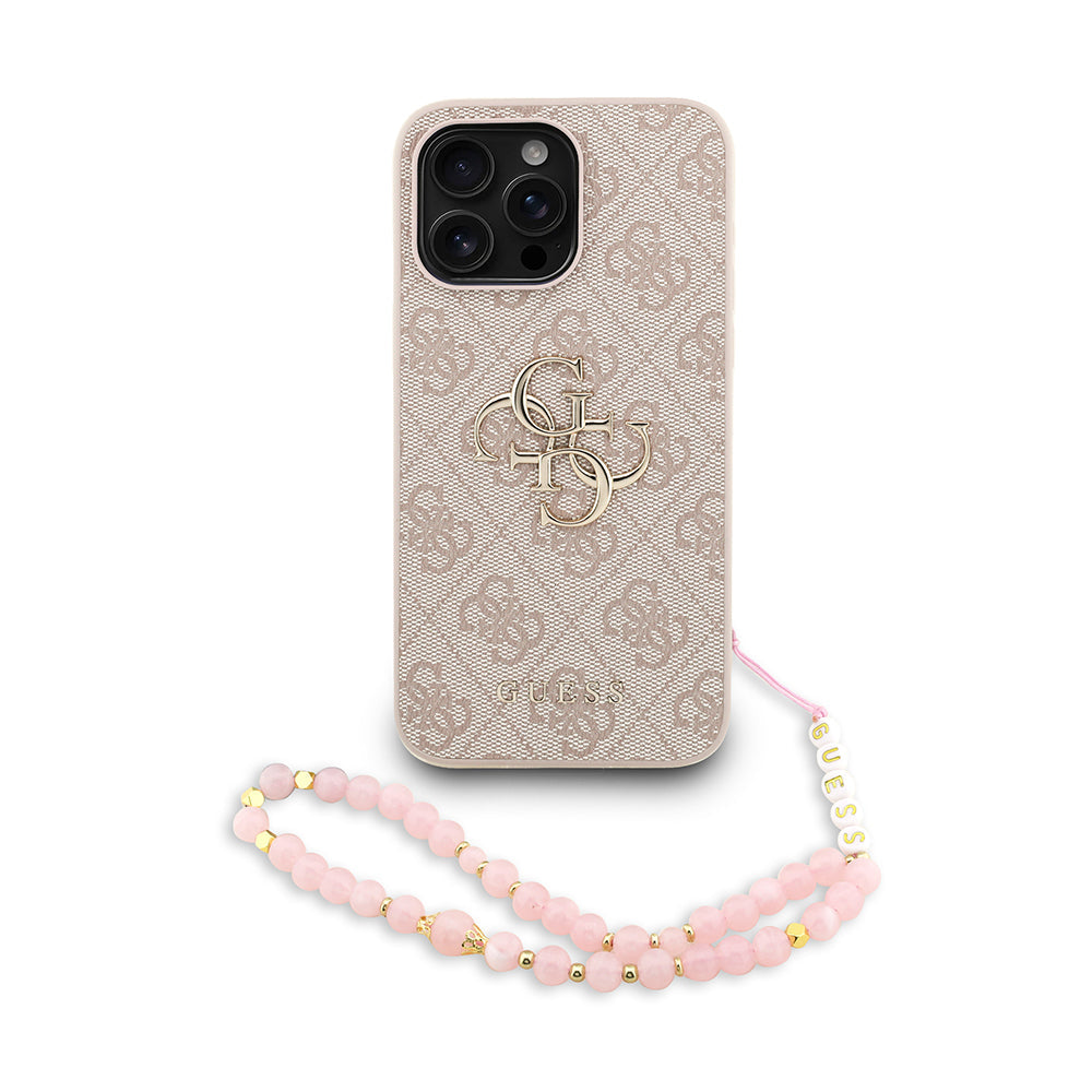 Apple iPhone 14 Pro Max Kılıf Guess Orjinal Lisanslı PU Deri Bilek Askı İpli Metal Büyük 4G ve Yazı Logolu Kapak - Görsel 4