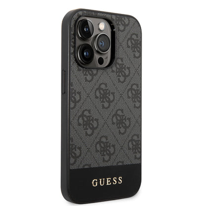 Apple iPhone 14 Pro Max Kılıf GUESS PU Deri Şerit Logo Dizaynlı Kapak - Görsel 2