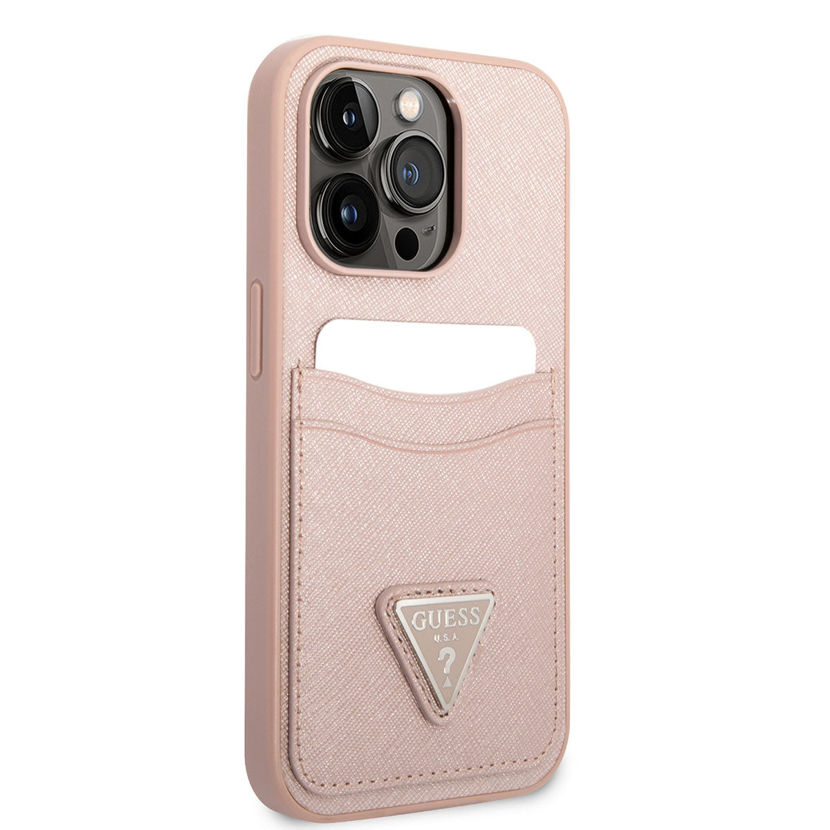 Apple iPhone 14 Pro Max Kılıf GUESS PU Safran Deri Kartlıklı Dizayn Kapak - Görsel 2