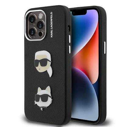 Apple iPhone 14 Pro Max Kılıf Karl Lagerfeld Orjinal Lisanslı K&C Heads Pin Kapak - Görsel 2