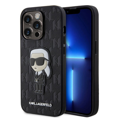 Apple iPhone 14 Pro Max Kılıf Karl Lagerfeld Saffiano Deri Karl Dizayn Kapak