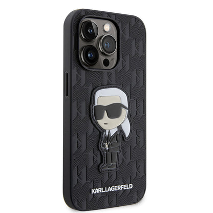 Apple iPhone 14 Pro Max Kılıf Karl Lagerfeld Saffiano Deri Karl Dizayn Kapak - Görsel 2