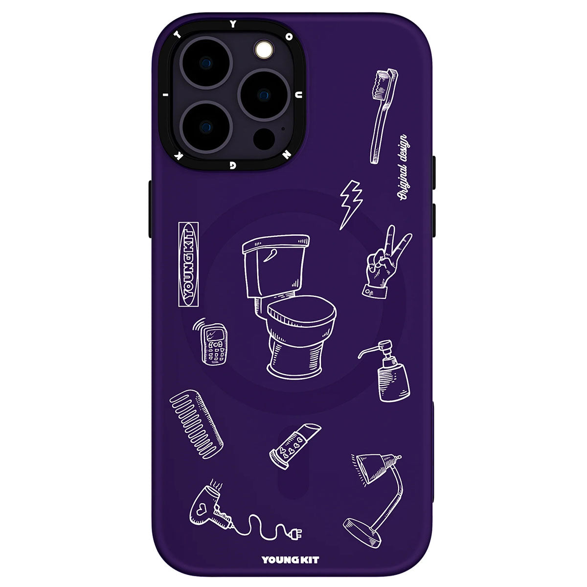 Apple iPhone 14 Pro Max Kılıf M-safe Şarj Özellikli Desenli Youngkit Plaything Serisi Kapak - Görsel 3