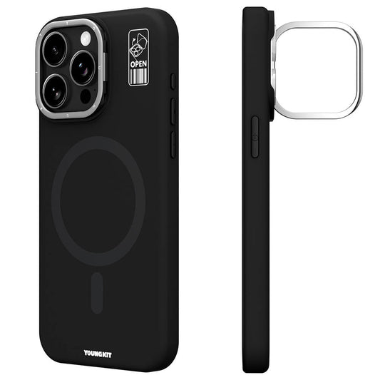 Apple iPhone 14 Pro Max Kılıf M-safe Şarj Özellikli Kamera Standlı Youngkit Bitty Cream Kapak