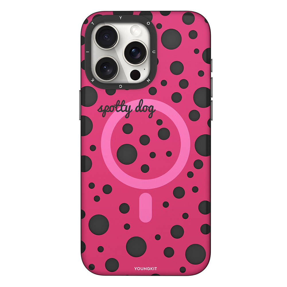 Apple iPhone 14 Pro Max Kılıf M-safe Şarj Özellikli Polka Dot Desenli Youngkit Spots Serisi Kapak - Görsel 2