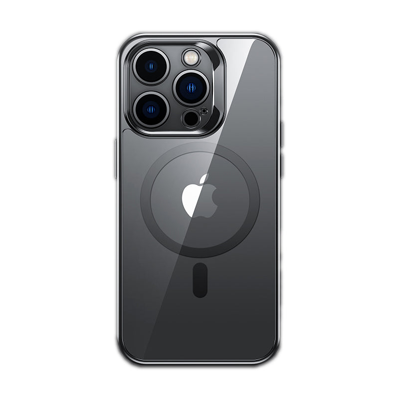 Apple iPhone 14 Pro Max Kılıf M-safe Şarj Özellikli Premium Cam Arka Yüzey Benks Electroplated Kapak - Görsel 4