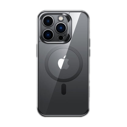 Apple iPhone 14 Pro Max Kılıf M-safe Şarj Özellikli Premium Cam Arka Yüzey Benks Electroplated Kapak - Görsel 4