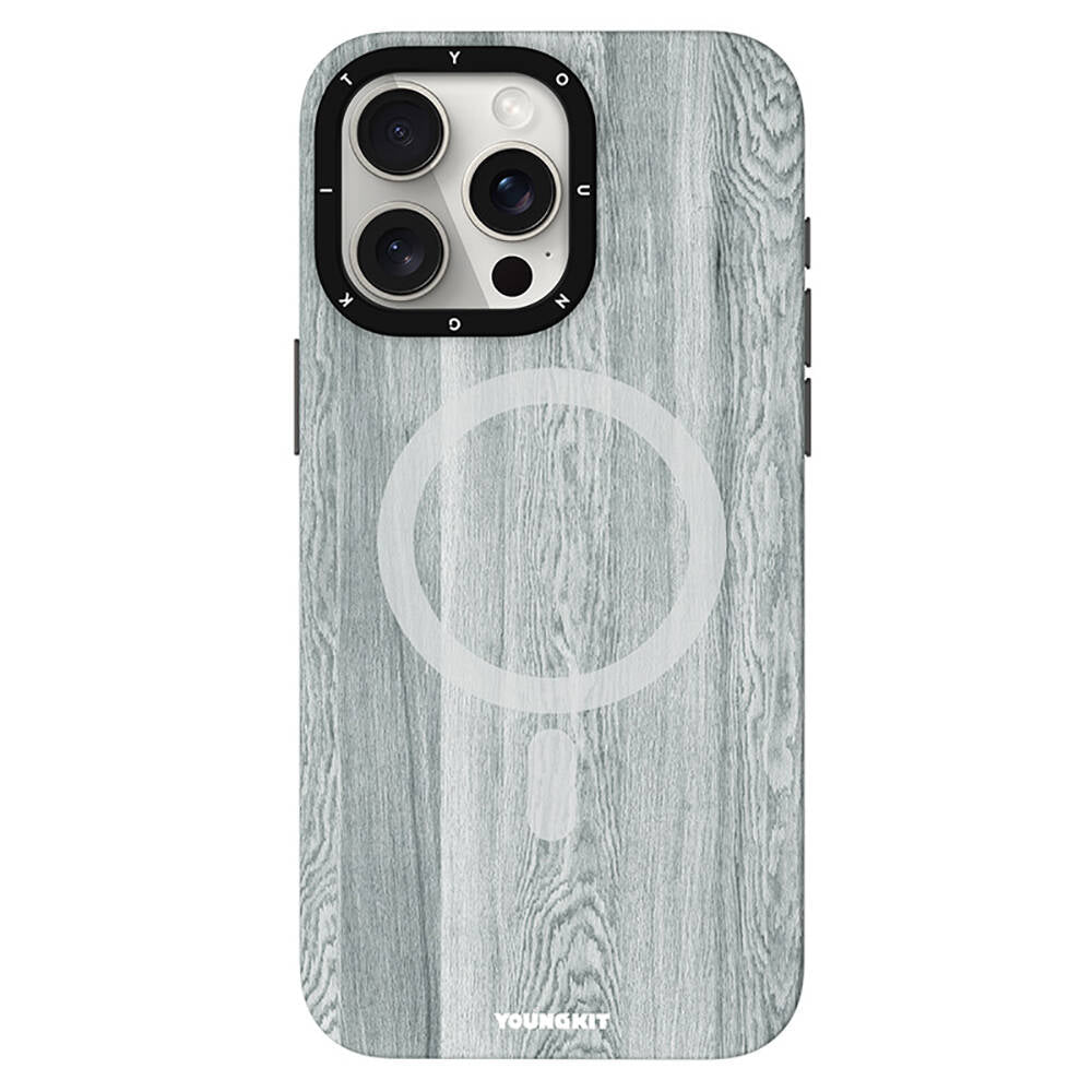Apple iPhone 14 Pro Max Kılıf M-safe Şarj Özellikli Sararmaya Dayanıklı Youngkit Wood Forest Serisi Kapak - Görsel 2