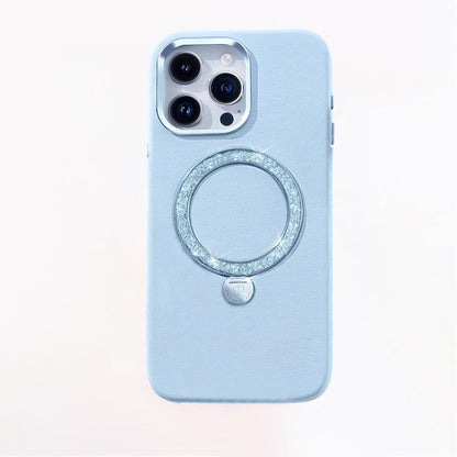 Apple iPhone 14 Pro Max Kılıf M-safe Şarj Özellikli Standlı Suni Deri Tasarımlı Pynana Dancing Circle Serisi Kapak - Görsel 3